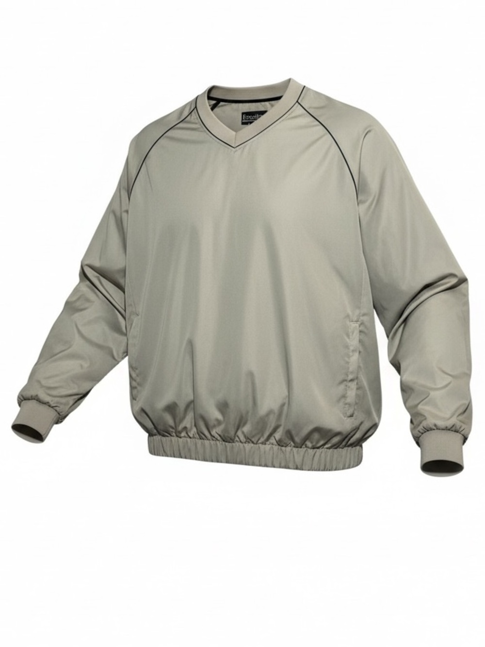 FootJoy Men's V-Neck Golf Windshirt Jacket Pullover Tan Beige Large L
